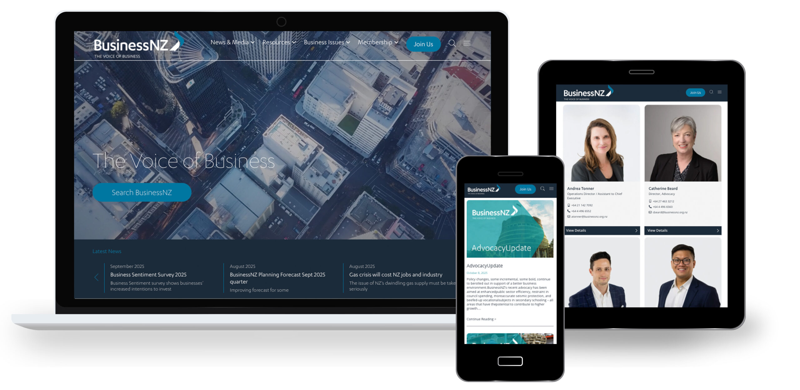 Web mockups - Business NZ