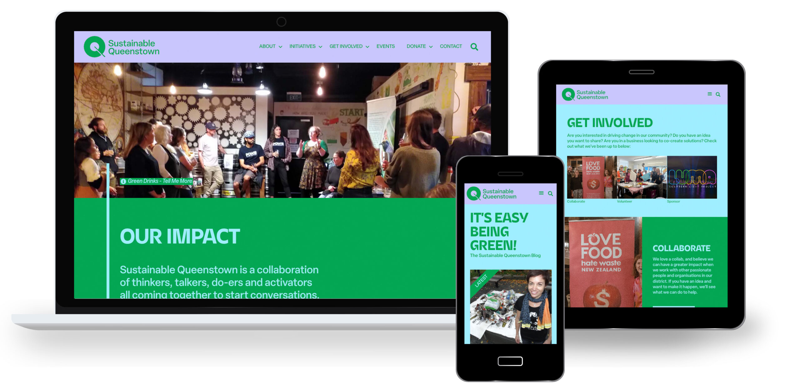 Web mockups - Sustainable Queenstown